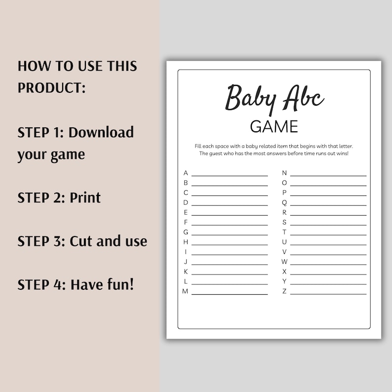 Baby abc game printable baby shower abc game baby alphabet game fun