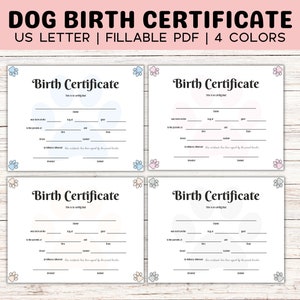 Geboorteakte hond, geboorteakte puppy invulbare PDF, geboorteakte huisdier