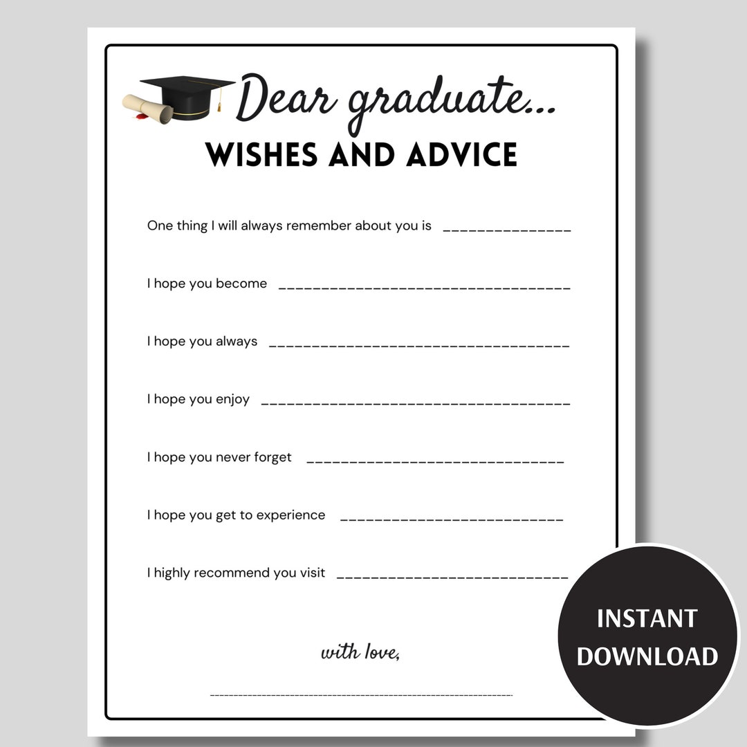 Note to the Graduate, Graduation Advice Cards, Wishes for the Graduate