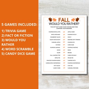 Fall Game Bundle Printable Fall Games Fun Fall Activities for Adults Fall Game Bundle Printable Fall Games Fun Fall Activities for Adults