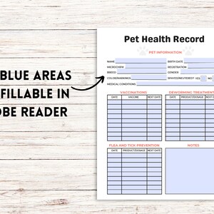 Pet Health Record Fillable, Dog Breeder Forms, Pet Health Record ...