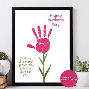 Mother&#39;s Day Handprint Art, Handprint Craft, Handprint Keepsake, Handprint Gifts, Kids Art Craft