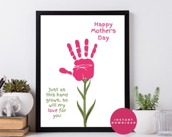 Mother's Day Handprint Art, Handprint Craft, Handprint Keepsake, Handprint Gifts, Kids Art Craft