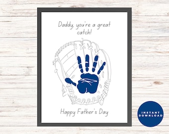 Father's Day Handprint Gift, Handprint Art, Gift from Kids, Handprint Keepsake, Kids Handprint Craft, Fathers Day Hand Print Gift Printable
