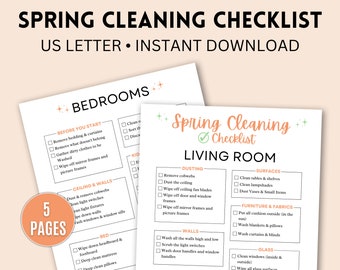 Spring Cleaning Checklist, Cleaning Printable, Cleaning List, Printable Cleaning Schedule, House Cleaning, Deep Clean Checklist Printable