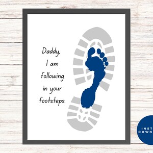 Father&#39;s Day Footprint Art, Footprint Craft, Gift from Kids, Footprint Keepsake, Baby Footprint Art, Fathers Day Footprint Gift Printable