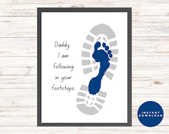 Father's Day Footprint Art, Footprint Craft, Gift from Kids, Footprint Keepsake, Baby Footprint Art, Fathers Day Footprint Gift Printable