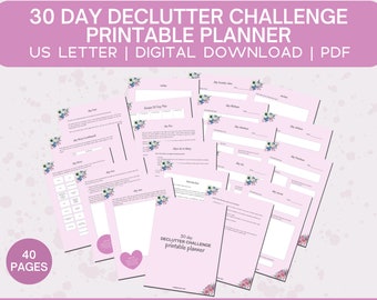 30 Day Declutter Challenge, Declutter Checklist, Declutter Planner, Decluttering Schedule, Printable PDF
