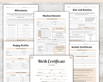 Breeder Puppy Pack Fillable, Dog Breeder Forms, Dog Breeder Records, Puppy Vaccination, Puppy Profile, Puppy Health Record, Editable PDF