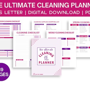 Cleaning Planner Printable, Cleaning Schedule, House Cleaning Planner, Cleaning Checklist PDF Printable, Cleaning Binder