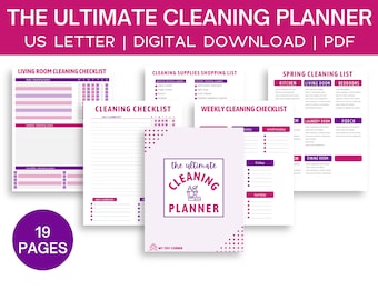 Cleaning Planner Printable, Cleaning Schedule, House Cleaning Planner, Cleaning Checklist PDF Printable, Cleaning Binder