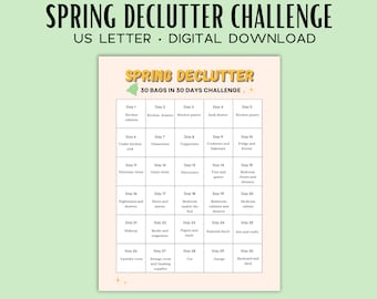 Primavera 30 días Desafío de desorden / Lista de verificación de desorden / Desafío de desorden imprimible / Declutter imprimible / Descarga digital