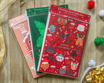 Pet Houseplant Classic Three Christmas Card Collections Nature Traditional Animal Holiday Greeting Postcards