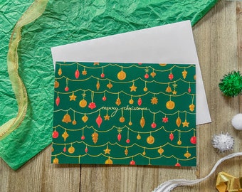 Ornaments Classic Merry Christmas Decorations Card Holiday Hangings Greeting Postcard