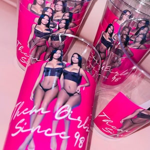 Set di tazze trasparenti personalizzate in plastica da 12 once