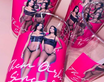 Personalized clear cups set 12oz plastic