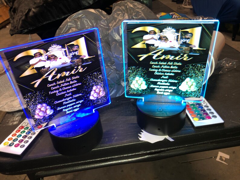 Light up Acrylic Menu Etsy