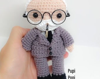 PDF: Pupi Sigmund Freud amigurumi - crochet pattern by Pupi popi *English