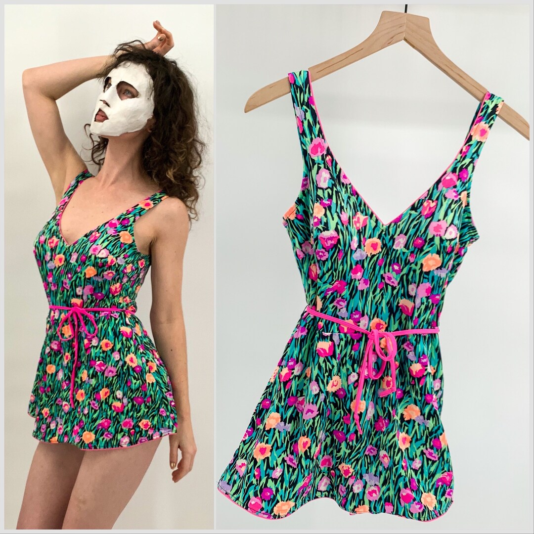 Black Floral One Piece Swimsuit main image 1