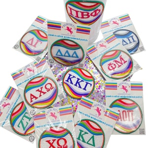Peel & Stick Sorority Patch in Retrowave Design