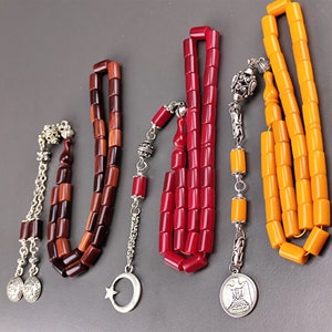 3 Pieces of Rosary, Amber Rosary, Bakelite rosary, islamic Rosary, Misbaha, islamic gift, Tasbih, faturan Amber Rosary,Tasbeeh,Masbaha,Sibha