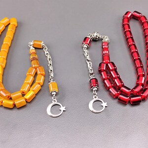 2 Pieces of Rosary, Amber Rosary, Bakelite rosary, islamic Rosary, Misbaha, islamic gift, Tasbih, faturan Amber Rosary,Tasbeeh,Masbaha,Sibha