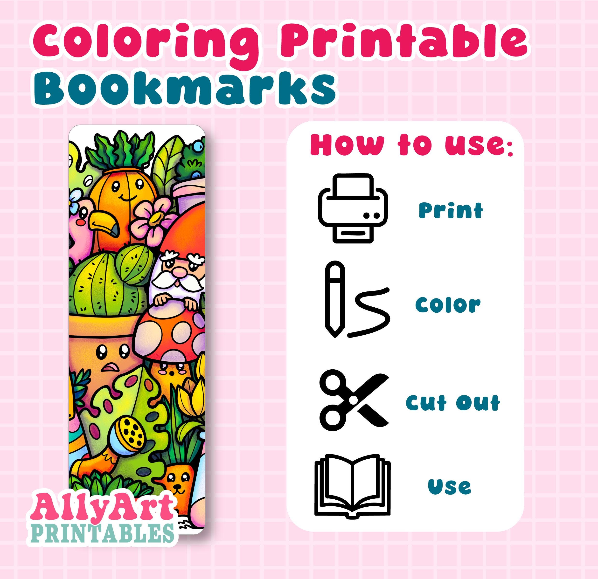Coloring Bookmarks - Printable Coloring Sheets - Cozy DIY Activities - Etsy