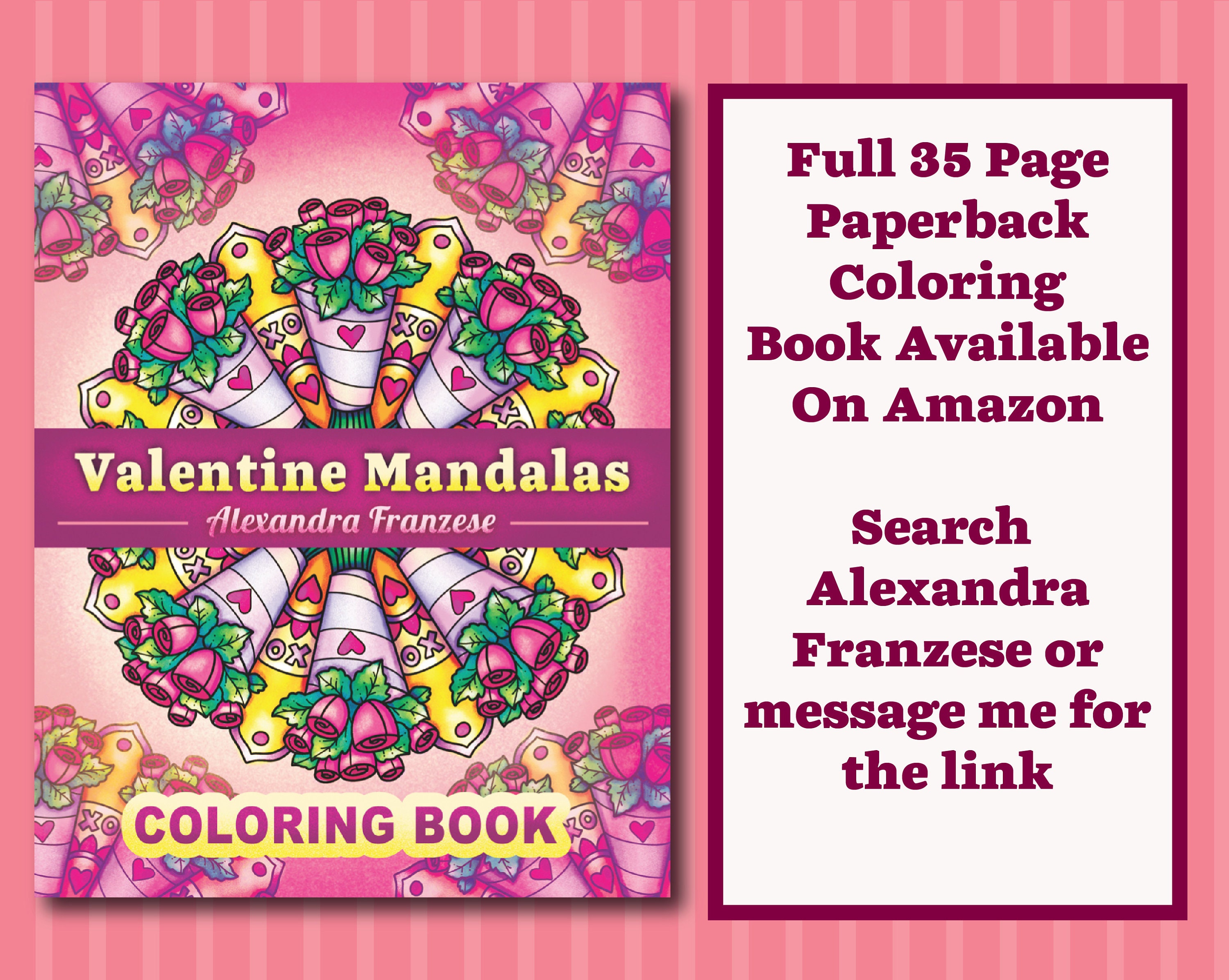 Valentine Mandala Coloring Pages Valentine's Day Etsy