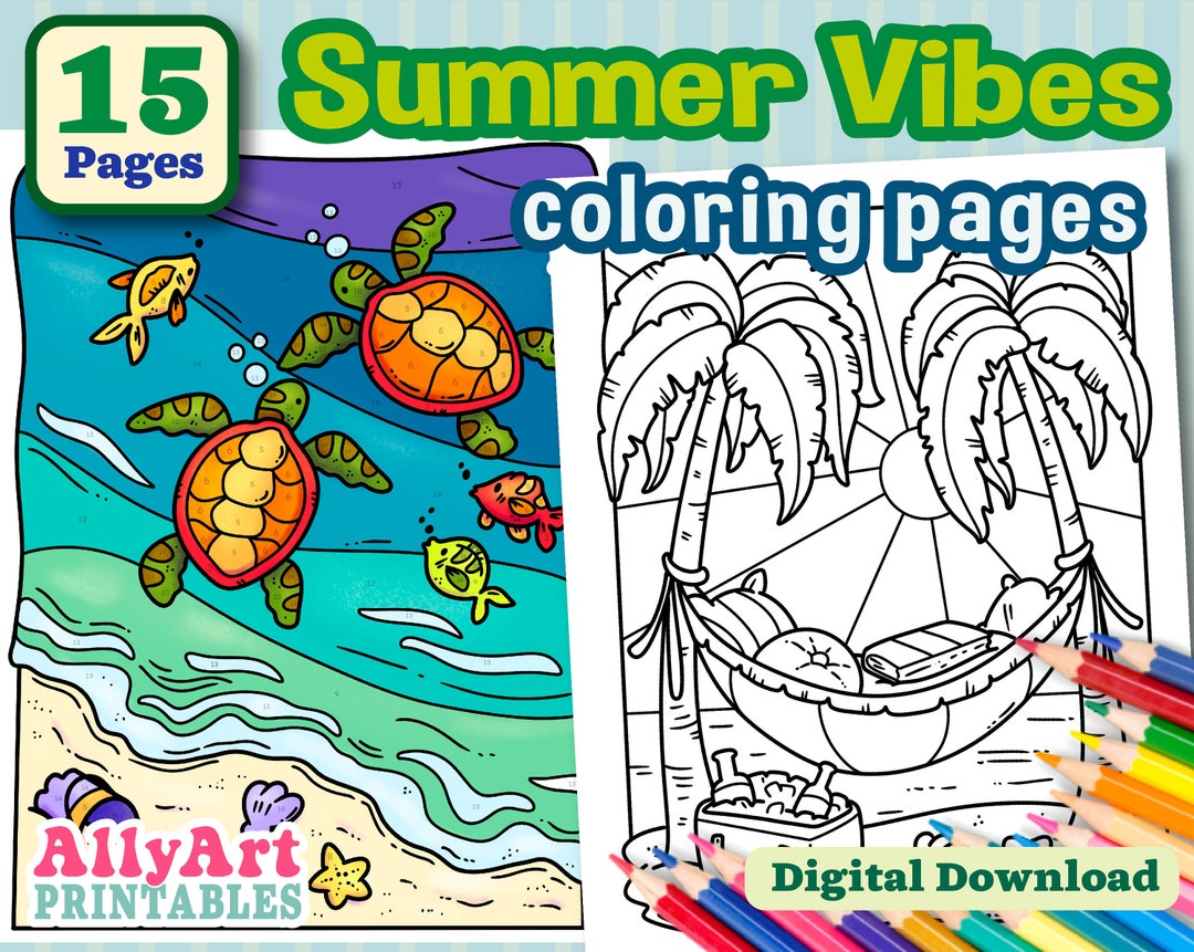 Summer Coloring Pages - Summer Scenes to Color - Adult Coloring Pages ...