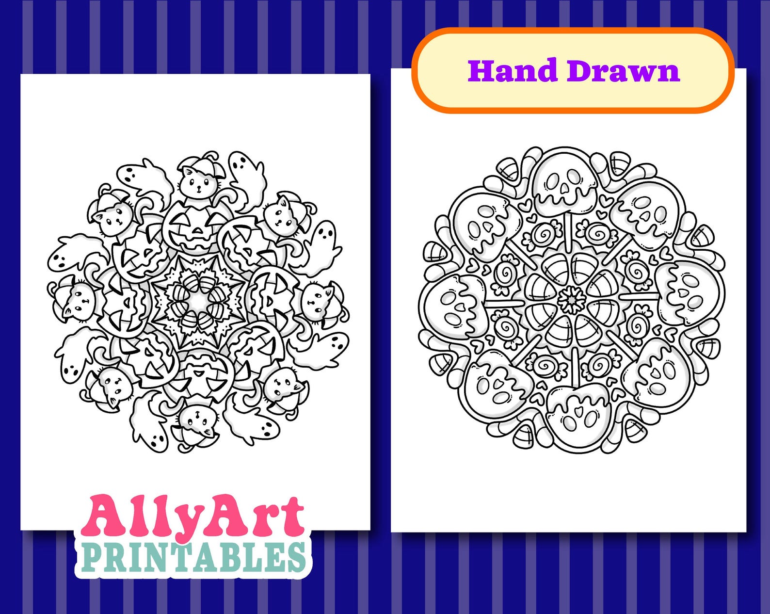 Spooky Mandalas Coloring Pages - Halloween Mandalas - Printable ...