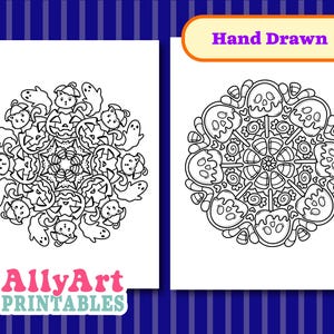 Spooky Mandalas Coloring Pages - Halloween Mandalas - Printable ...