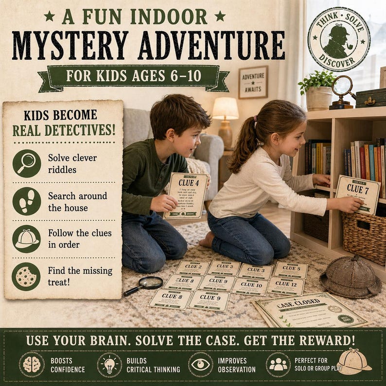Detective Scavenger Hunt Printable | Kids Mystery Game, Ages 6-10