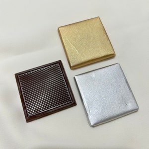 Chocolate bar Madlen chocolate 50 pieces gold or silver 4 cm x 4 cm
