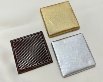 Barra de chocolate Madlen chocolate 50 piezas oro o plata 4 cm x 4 cm