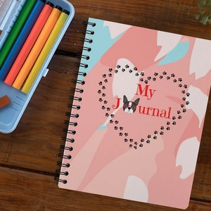 Boston Terrier Notebook, Custom Spiral Bound Notebook, Dog Mom Notebook, Dog Notebook, Boston Terrier Gifts, Teen Notebook, Spiral Notebooks
