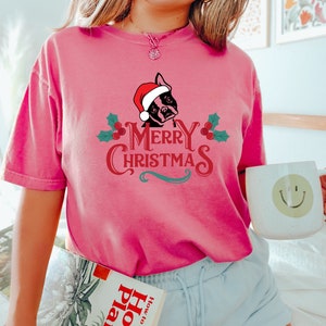 Comfort Colors Boston Terrier Christmas T-Shirt, Boston Terrier Christmas Gift, Boston Terrier Mom T-Shirt, Boston Terrier Gift for Dad