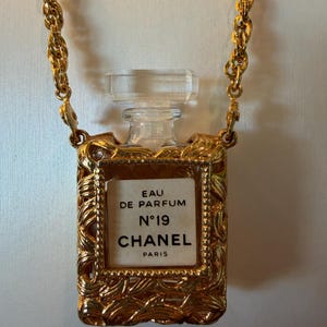 Chanel Perfume Bottle Necklace - Etsy