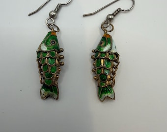 Oriental Articulated Fish Dangle Earrings