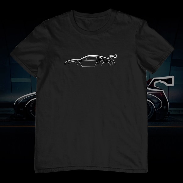 Nissan GTR Car Silhouette T-shirt R35 Liberty Walk Tuning Body Kit Godzilla Skyline JDM Sportscar T shirt for Car Fans Motorsport Racing