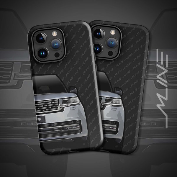 Range Rover L460 inspiré de Vogue en gris Eiger, coque pour iPhone 15 14 Pro Max 13 12 11 Sport, voiture, coque de téléphone, voiture personnalisée