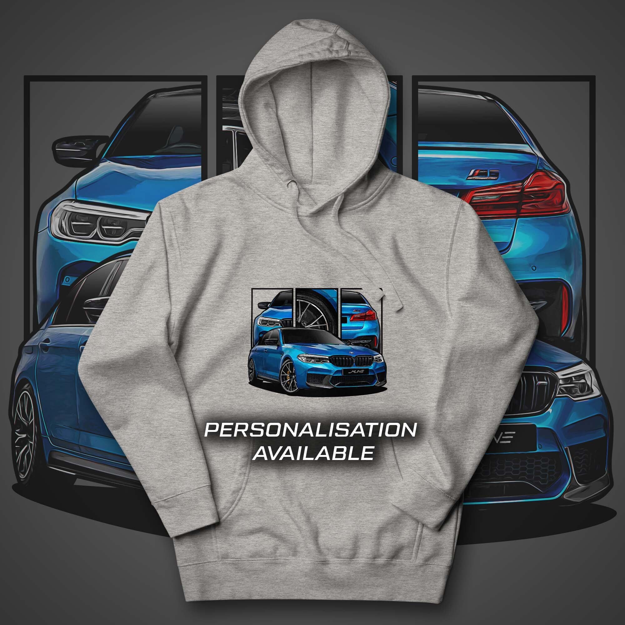 BMW M5 Competition F90 Snapper Rocks Blue Cartoon Art Unisex Hoodie Car ...