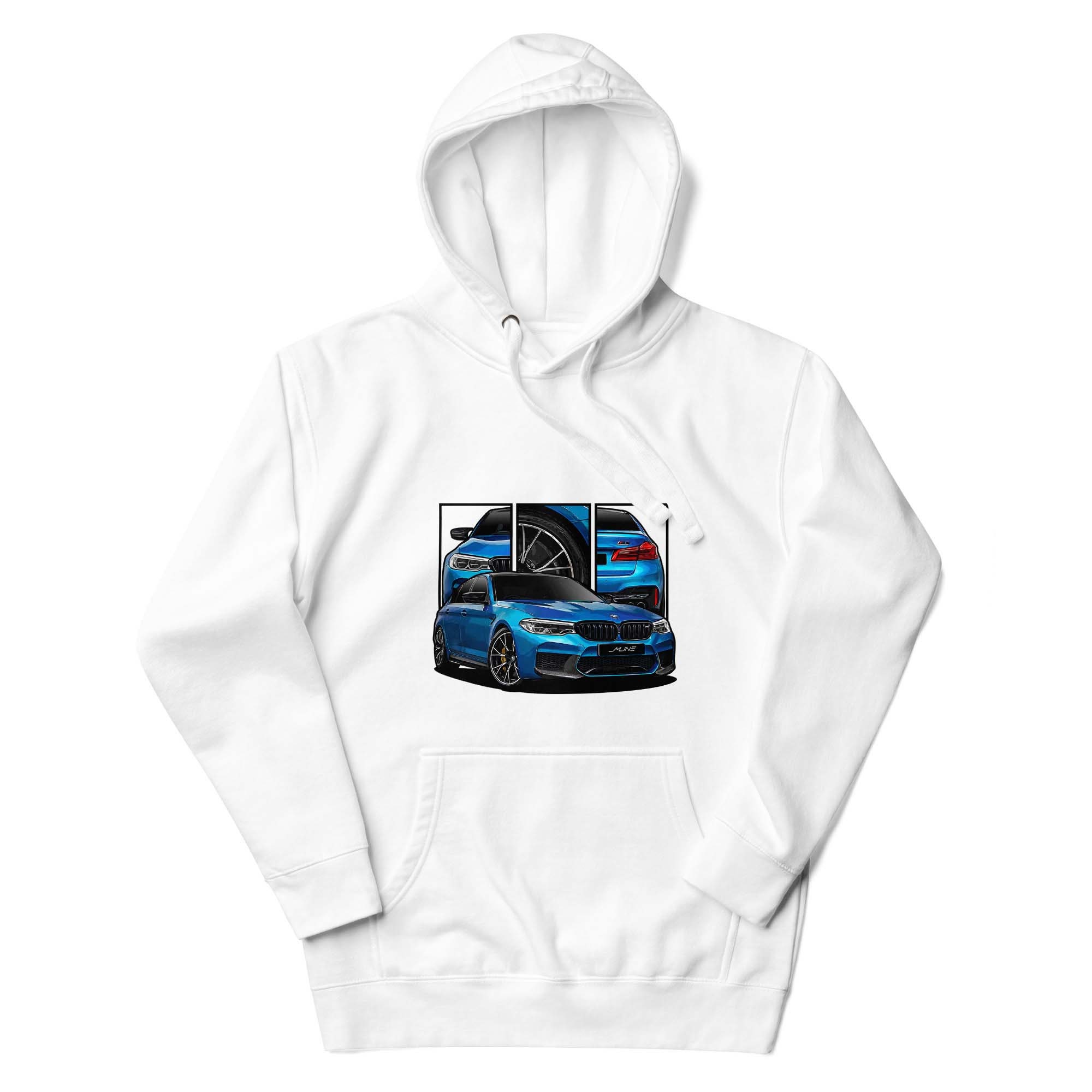 BMW M5 Competition F90 Snapper Rocks Blue Cartoon Art Unisex Hoodie Car ...