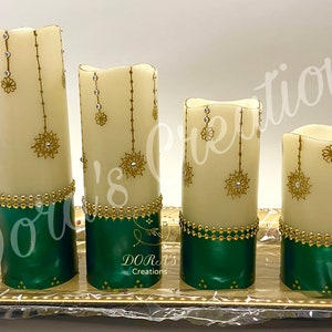 Decorative LED Flameless candles with remote, Festive candles set of 3 or 4, Battery operated holiday decoration gifts Christmas Diwali Eid