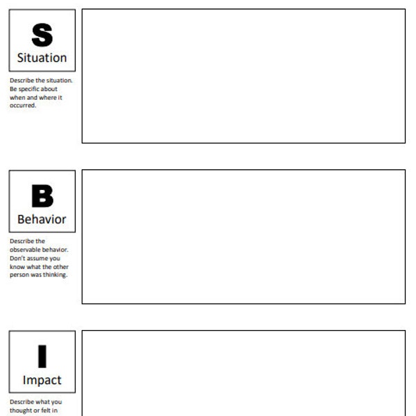 Situation Behavior Impact template | Digital Download PDF, PNG, SVG | Remarkable or other note taking device