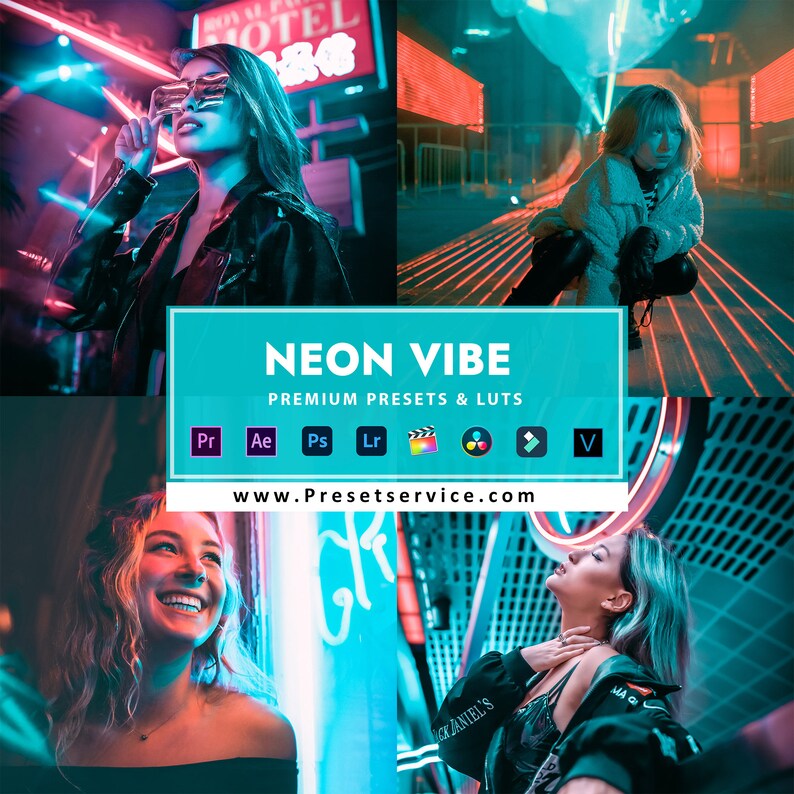 Neon vibe presets and luts bundle