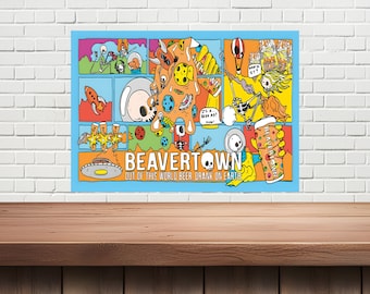 Beavertown Metal Sign: Home Bar Decor, Mancave Art
