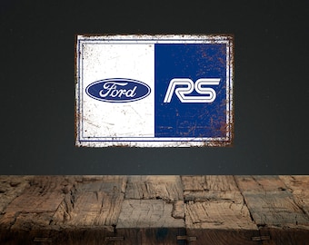 Enseigne de style vintage Ford RS, cadeau idéal, hutte, mancave, garage