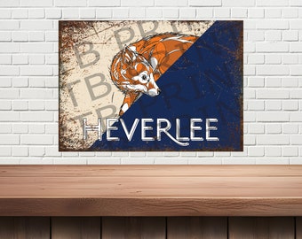 Plaque en métal Heverlee : décoration de bar, oeuvre d'art de Mancave