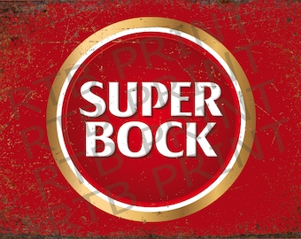 Enseigne à bière en métal A4 Super bock vintage
