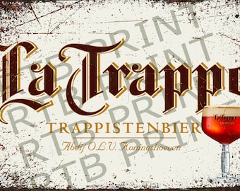 Panneau de bière en métal A4 vintage La trappe